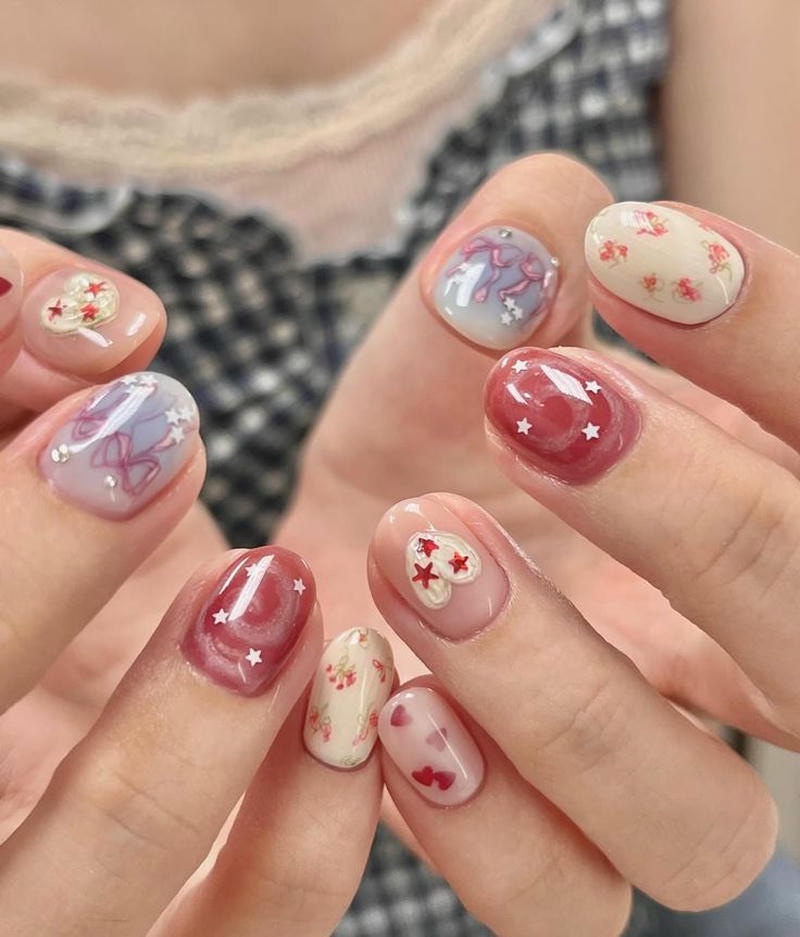 nail vẽ cute phong cách