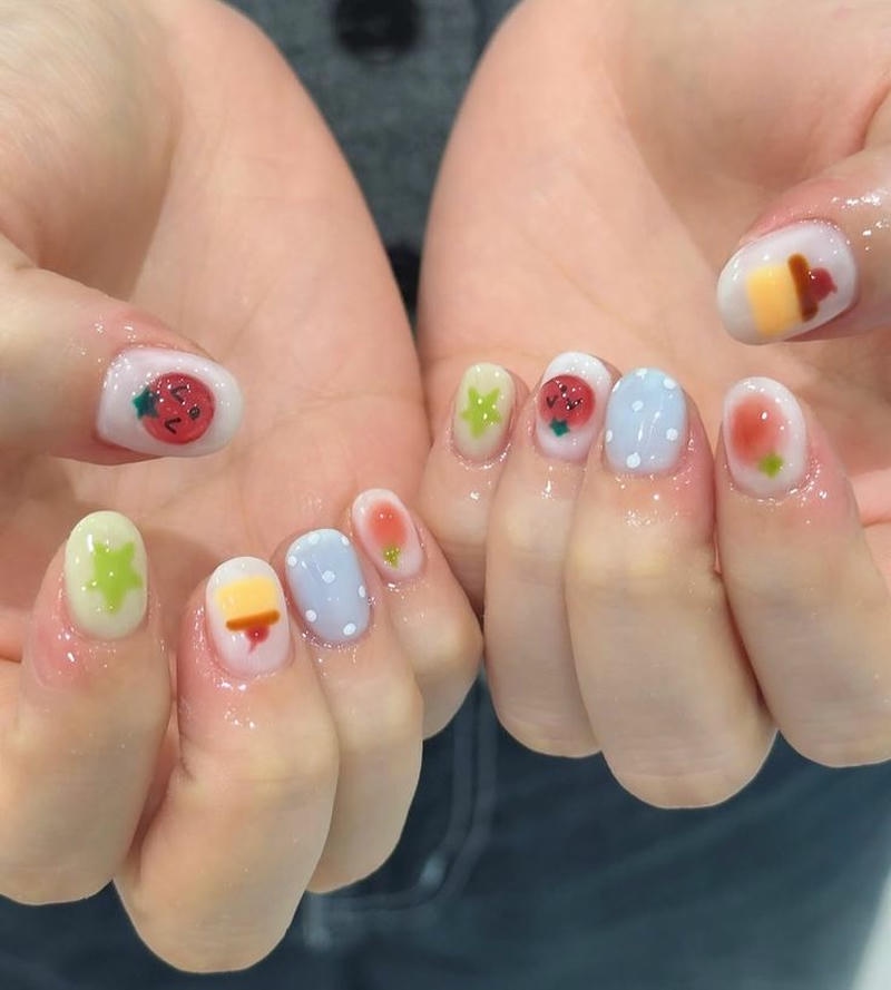 nail vẽ cute trendy