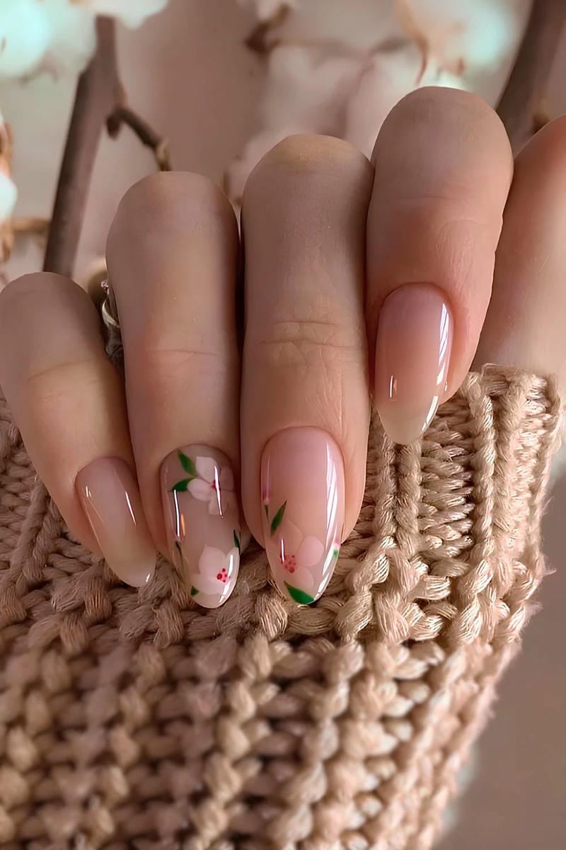 nail vẽ hoa công sở