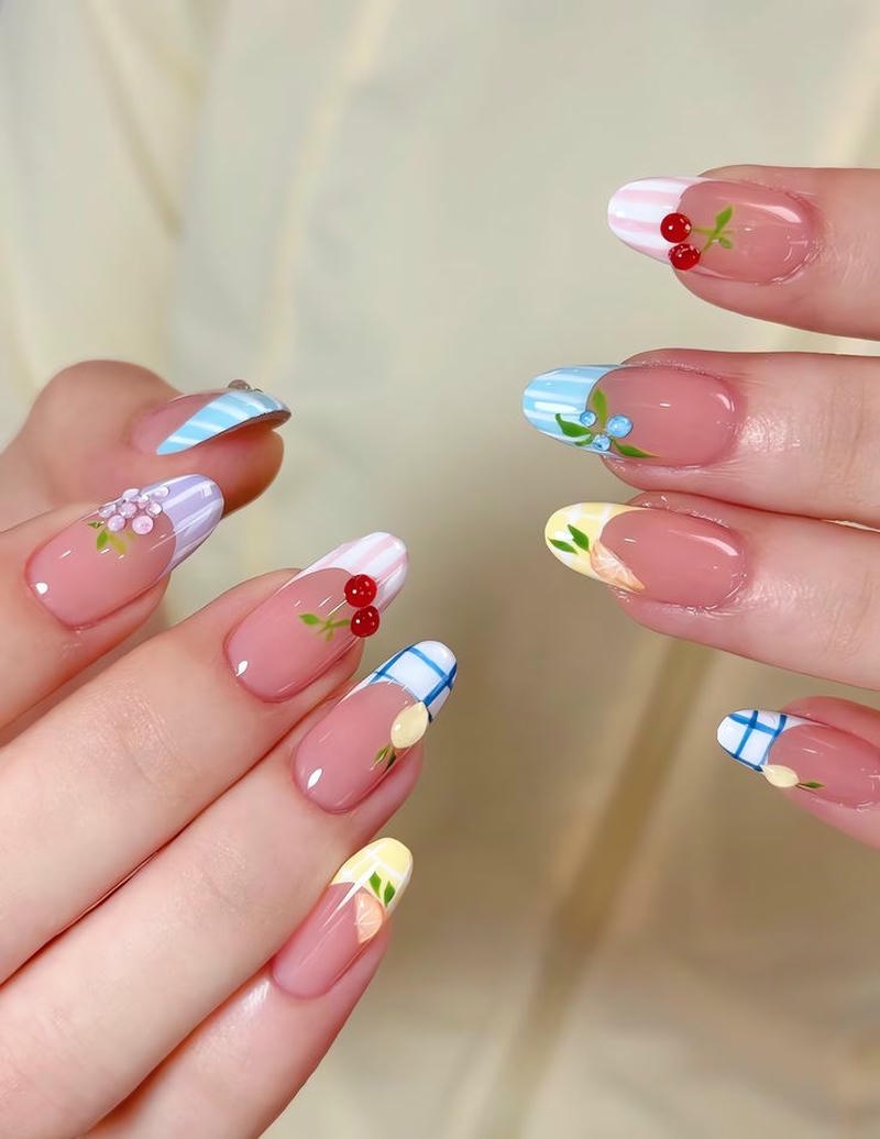 nail vẽ hoa đi chơi