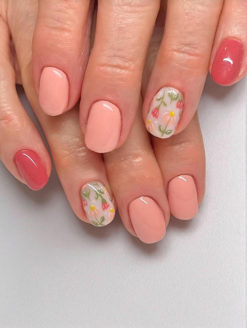 nail vẽ hoa siêu hot