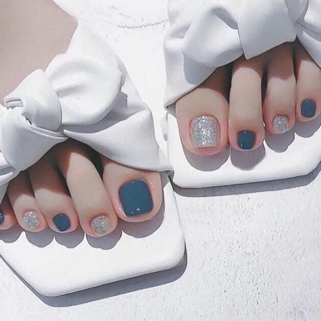 nail xanh nổi bật cute